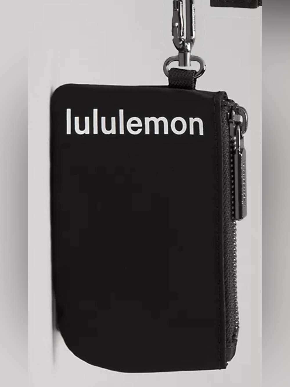 lululemon athletica Black Zip Card Wallet with Clip